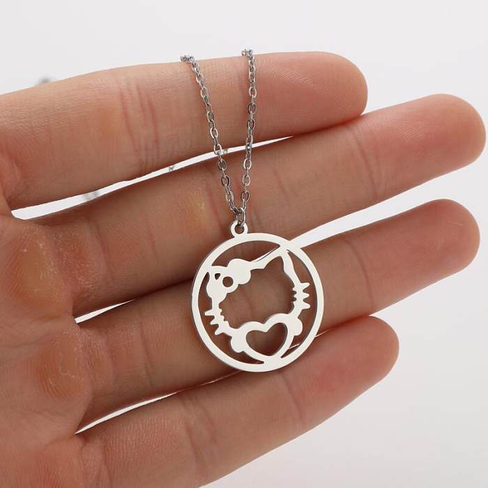 1 Piece Simple Style Animal Stainless Steel  Stainless Steel Hollow Out Pendant Necklace