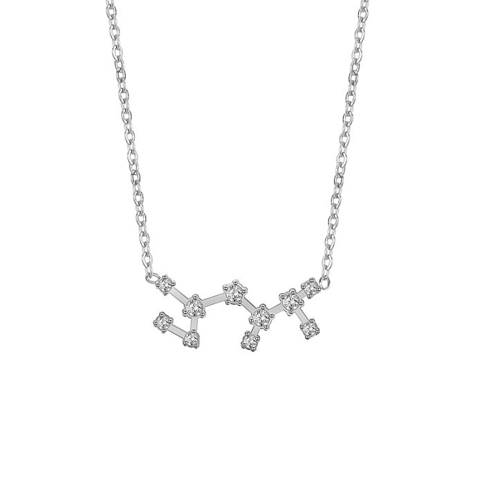 Casual Simple Style Constellation Stainless Steel  Stainless Steel Plating Inlay Zircon Necklace