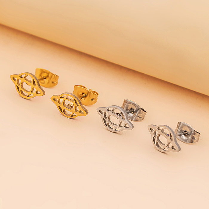 Venda quente jóias de orelha simples novo aço inoxidável geométrico pequenos brincos fivela de orelha clipe brincos atacado