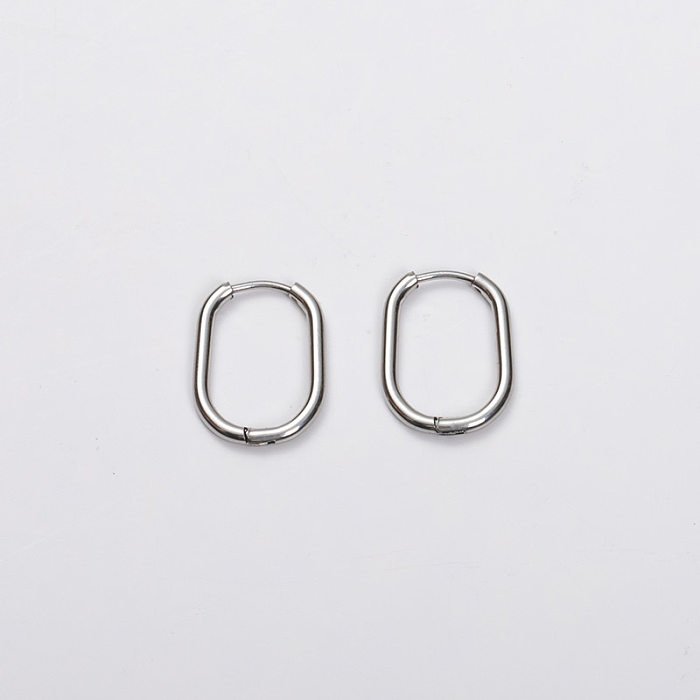 Simple Style U Shape Stainless Steel  Polishing Plating Earrings 1 Pair