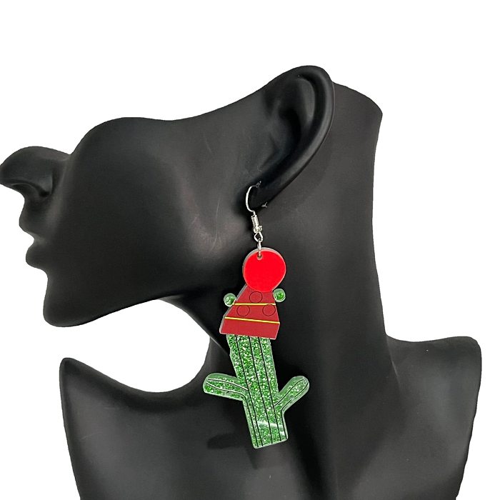 1 paire de boucles d'oreilles pendantes géométriques en acrylique streetwear