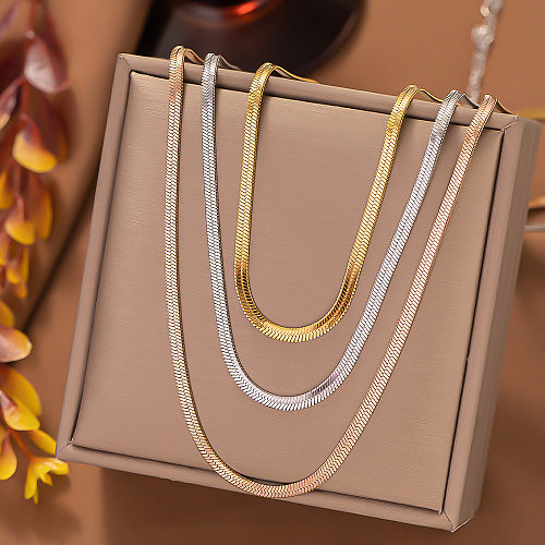 Elegant Streetwear Solid Color Stainless Steel Plating Layered Necklaces