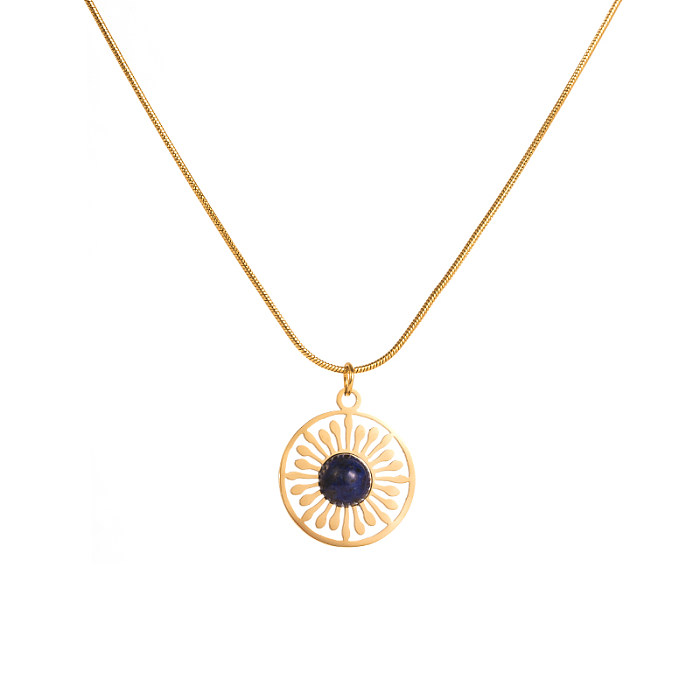 Collier avec pendentif en Zircon plaqué or 16 carats, Style IG, étoile soleil, papillon, en acier inoxydable, en vrac