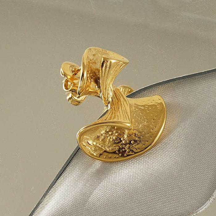 1 par de pendientes chapados en oro de 18K chapados en acero inoxidable con nudo de lazo de diseño Original