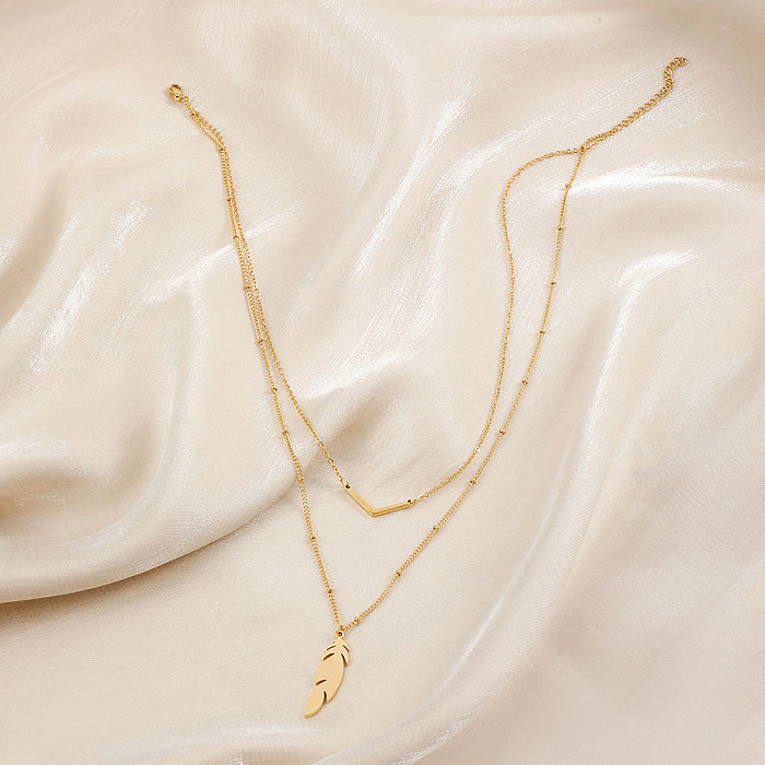 Mode-Feder-Edelstahl-Halskette mit Edelstahl-Halsketten