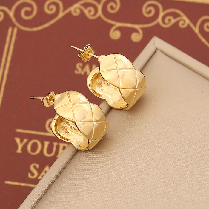1 Pair Simple Style Commute U Shape Stainless Steel  Plating Gold Plated Earrings