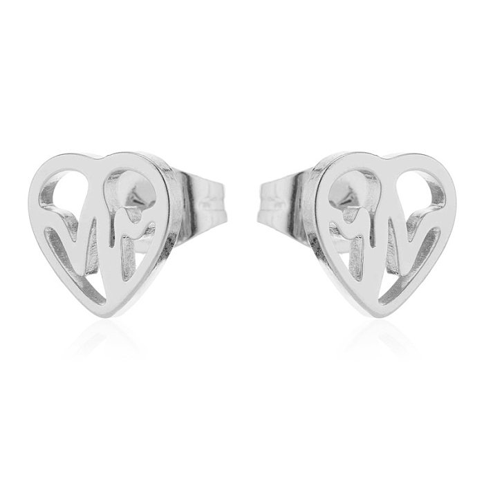 Einfache Damen-Ohrringe im koreanischen Stil, geometrischer Edelstahl ohne eingelegte Ohrstecker, Edelstahl-Ohrringe