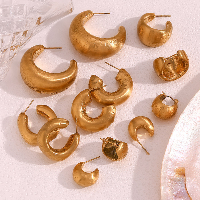 1 par de ear cuffs chapados en oro de 18 quilates de acero inoxidable chapado en color sólido estilo simple estilo clásico
