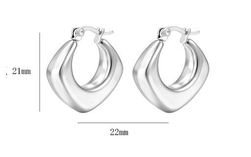 1 paire de boucles d'oreilles en acier inoxydable plaqué or 18 carats, Style Simple, placage géométrique