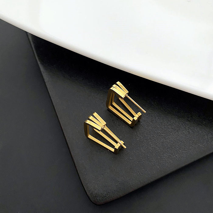 Simple Style Geometric Stainless Steel Irregular Plating Earrings 1 Pair