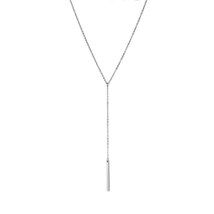 Collier Long géométrique en forme de Y pour femme, en acier inoxydable, chaîne de clavicule
