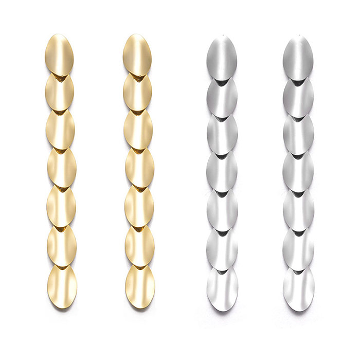 1 Pair Elegant Commute Tassel Plating Stainless Steel  18K Gold Plated Drop Earrings