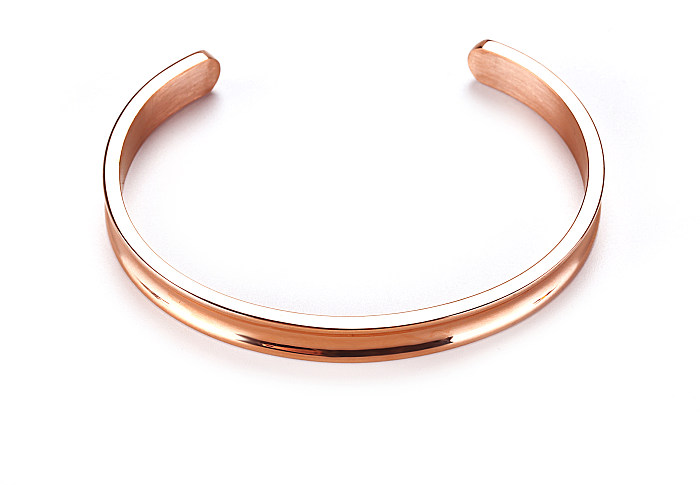Wholesale Simple Style Letter Stainless Steel Plating Rose Gold Plated Bangle