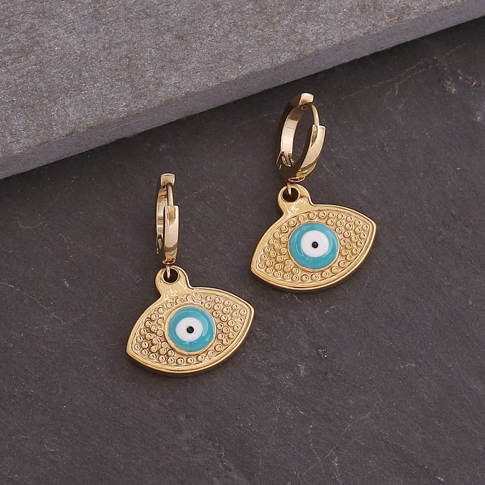 الجملة مجوهرات شكل العين قلادة الفولاذ المقاوم للصدأ أقراط المجوهرات