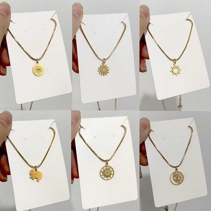Simple Style Geometric Stainless Steel Plating Pendant Necklace 1 Piece