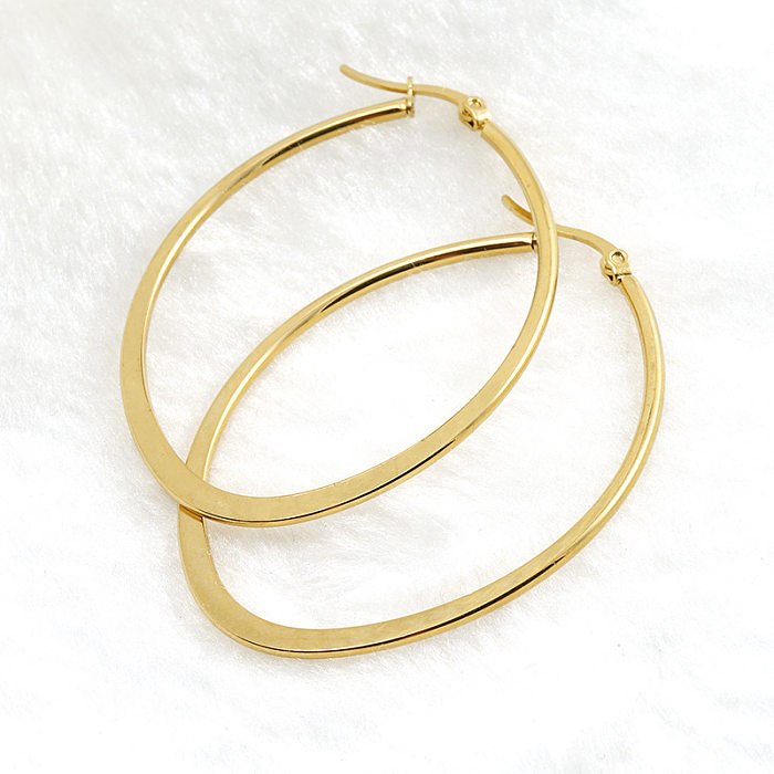 Simple Style Geometric Stainless Steel  Hoop Earrings Plating Stainless Steel  Earrings