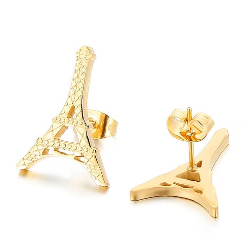 New European And American Fashion Simple Style Personality Pyramid Stainless Steel  Earrings