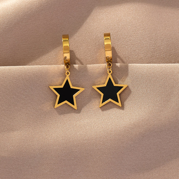 1 Paar romantische süße künstlerische Stern-Ohrringe aus Edelstahl