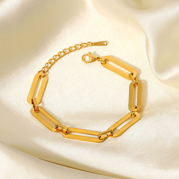 Fashion Stainless Steel Hollow Chain Rectangular Bracelet