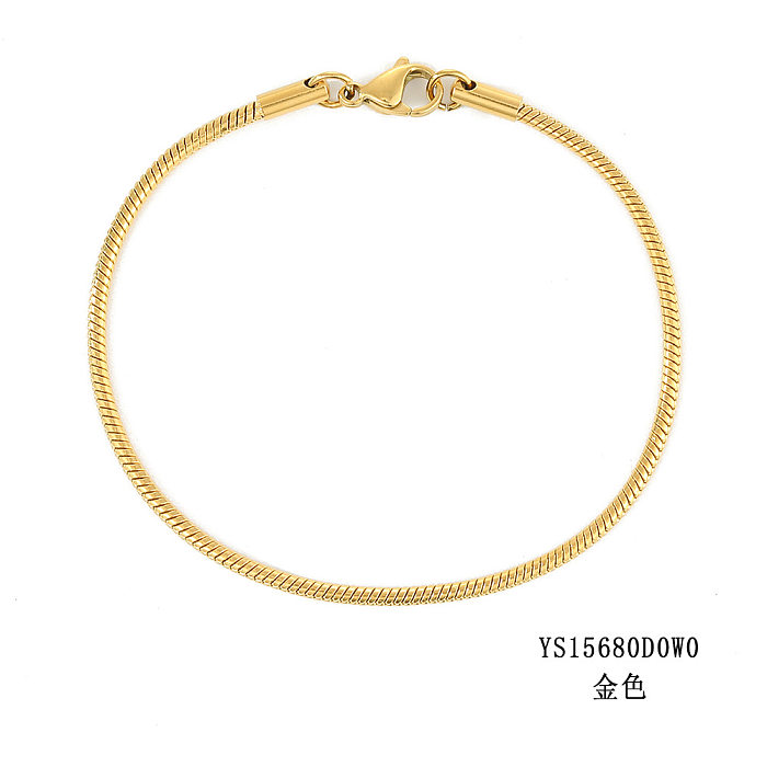 Pulseira de osso de cobra moda simples pulseira banhada a ouro pulseira de aço inoxidável