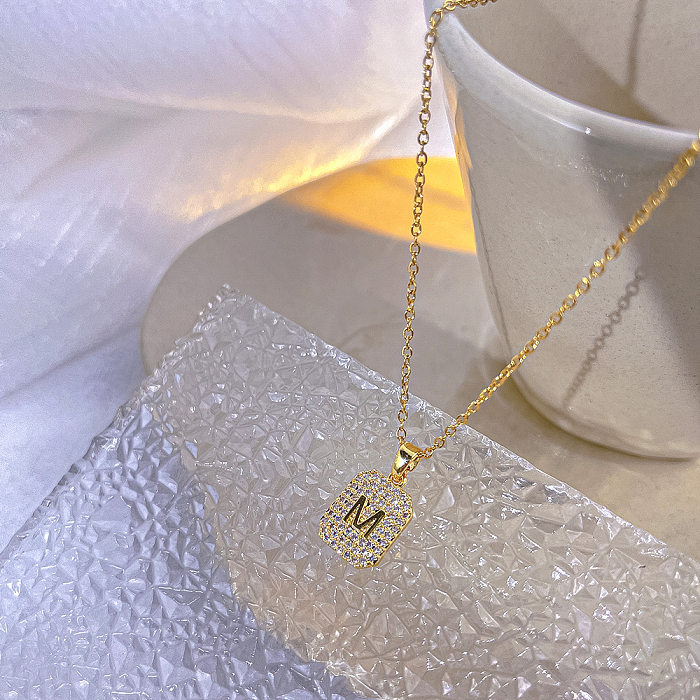 Fashion Geometric Stainless Steel Plating Zircon Necklace
