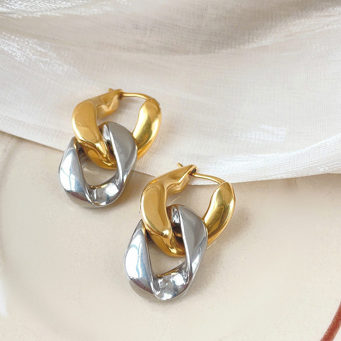 1 Pair IG Style Simple Style Chain Plating Stainless Steel Gold Plated Drop Earrings