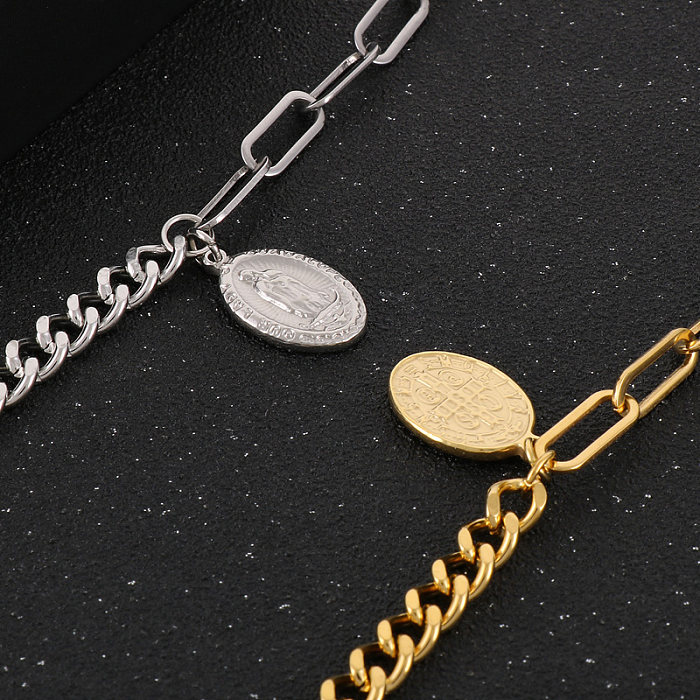 Simple Style Human Star Oval Stainless Steel Plating 18K Gold Plated Bracelets