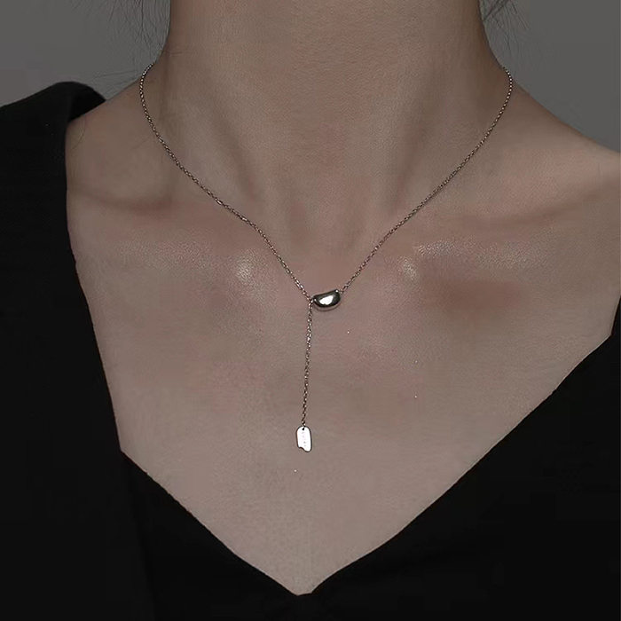 Elegant Simple Style Irregular Solid Color Stainless Steel Plating 18K Gold Plated Necklace