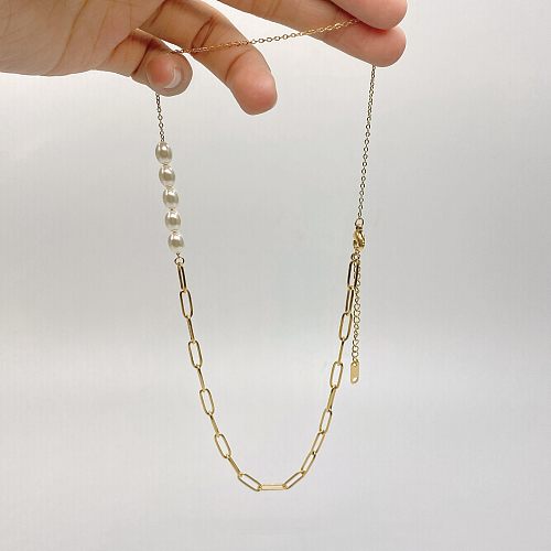 Wholesale Retro Round Stainless Steel  18K Gold Plated Stainless Steel Necklace