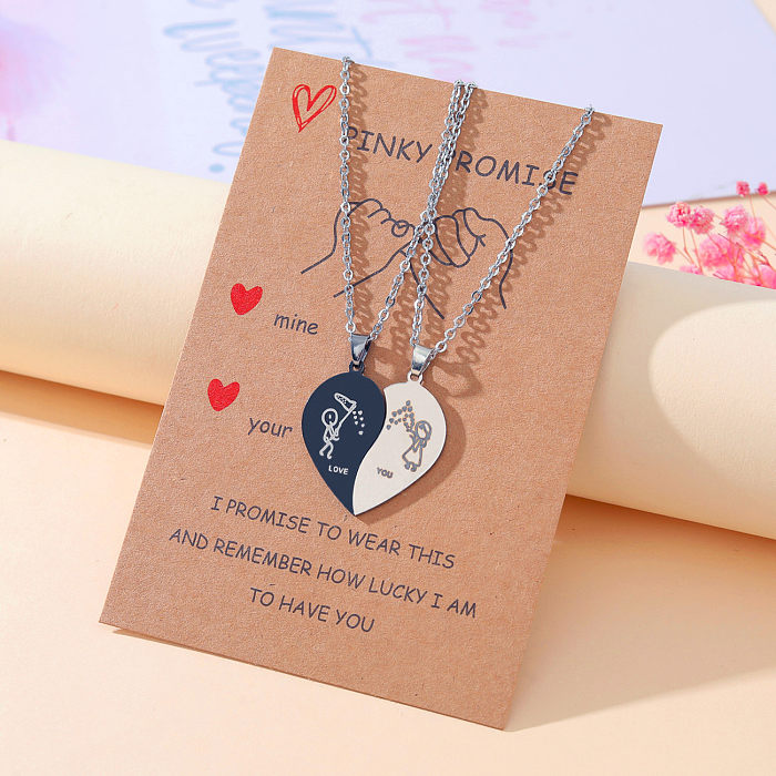 Cute Simple Style Cartoon Character Stainless Steel  Handmade Plating Pendant Necklace