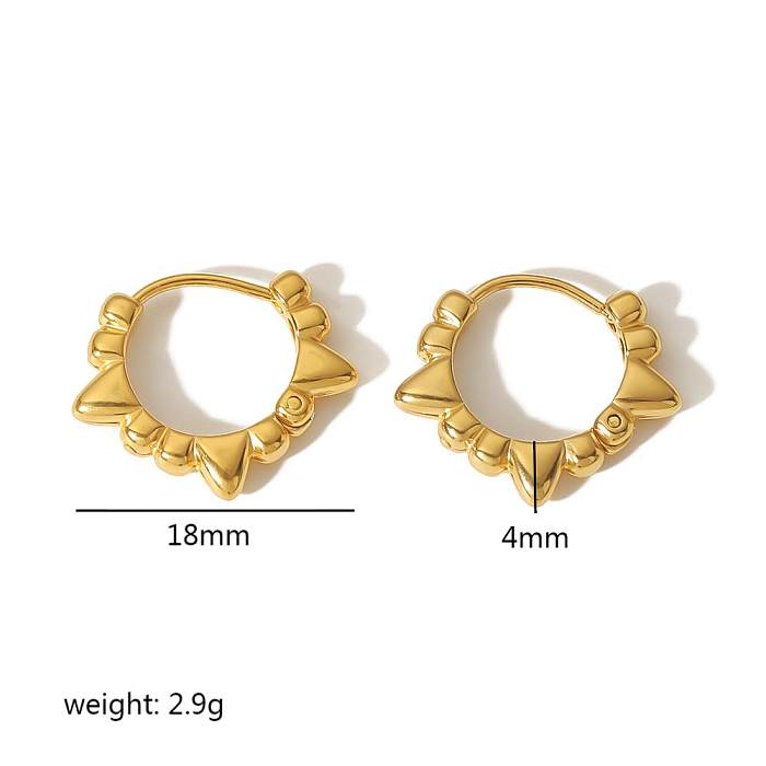 1 Pair Simple Style Circle Polishing Plating Stainless Steel  18K Gold Plated Earrings