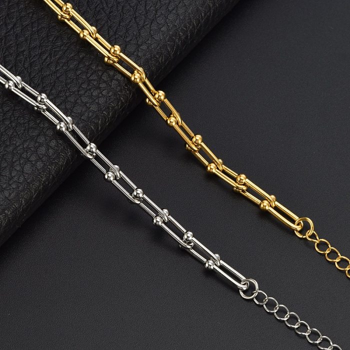 Hip-Hop Solid Color Titanium Steel Polishing Lace Bracelets