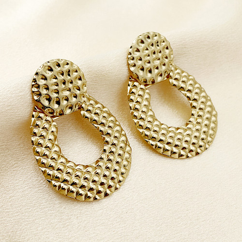1 Pair Vintage Style Roman Style Geometric Plating Stainless Steel  Gold Plated Ear Studs