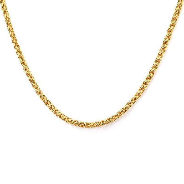 Einfache, einfarbige, vergoldete Halskette aus Edelstahl in großen Mengen