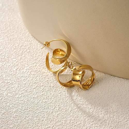 1 Paar Urlaubs-Ohrringe im modernen Stil mit einfarbiger Beschichtung aus vergoldetem Edelstahl