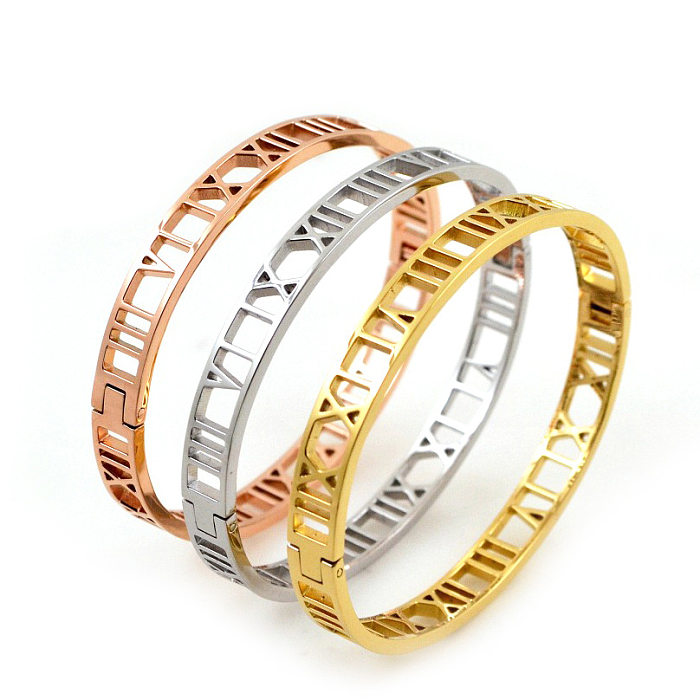 Fashion Geometric Titanium Steel Plating Bangle