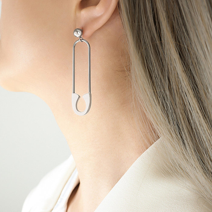 1 Pair Simple Style Geometric Stainless Steel Plating Earrings