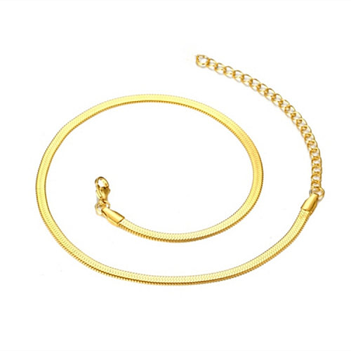 Chaîne en os de serpent Simple en acier inoxydable 18K, ras du cou minimaliste, vente en gros de bijoux