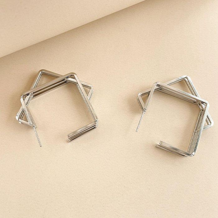 Fashion Geometric Stainless Steel  Earrings 1 Pair