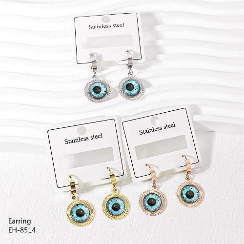 1 Pair Vintage Style Classic Style Horns Eye Epoxy Plating Stainless Steel  Rose Gold Plated Gold Plated Silver Plated Drop Earrings