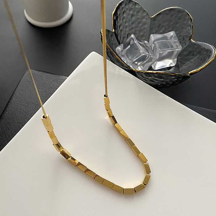 Modische geometrische Halskette mit Quasten aus Edelstahl, 1 Stück