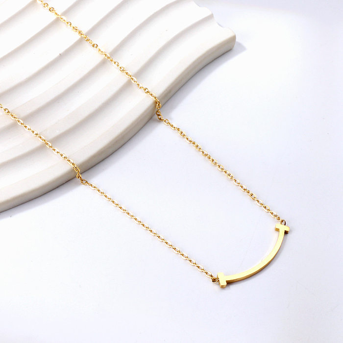 Simple Style Geometric Stainless Steel  Stainless Steel Plating Inlay Rhinestones Necklace