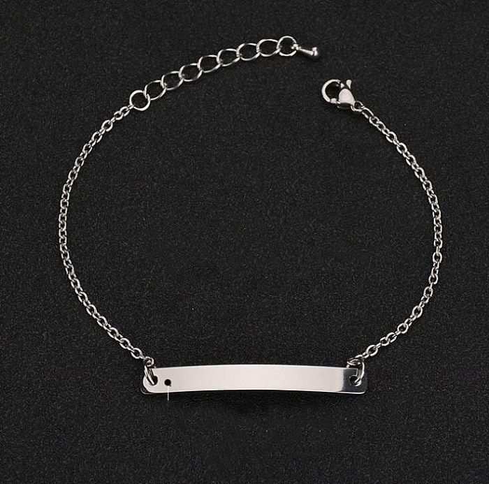 Fashion Geometric Stainless Steel Plating ID Bracelets 1 Piece
