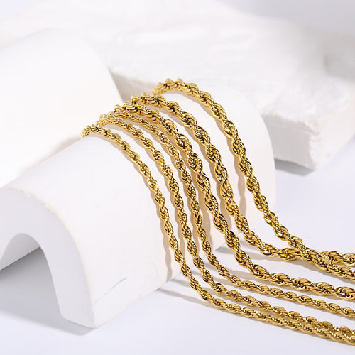 Mode einfache geometrische Beschichtung 18K Gold Edelstahl Halskette