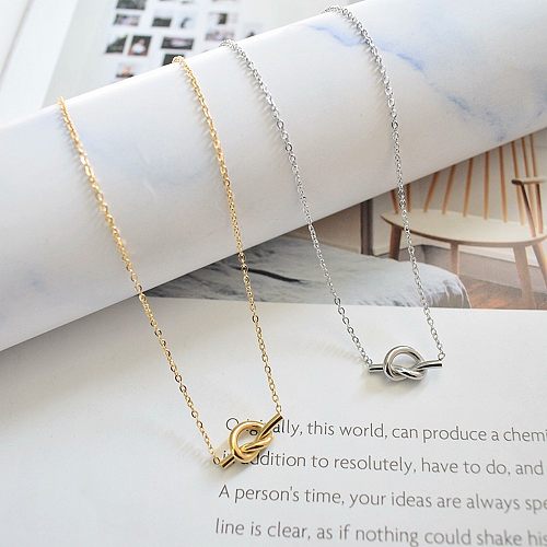 Lady Solid Color Stainless Steel  Plating 18K Gold Plated Necklace