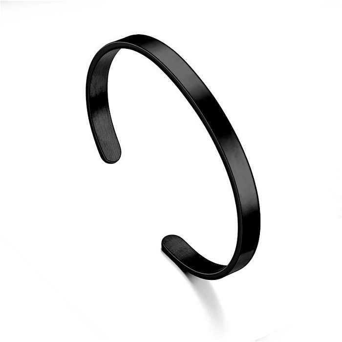 Simple Style Solid Color Stainless Steel Plating Bangle 1 Piece