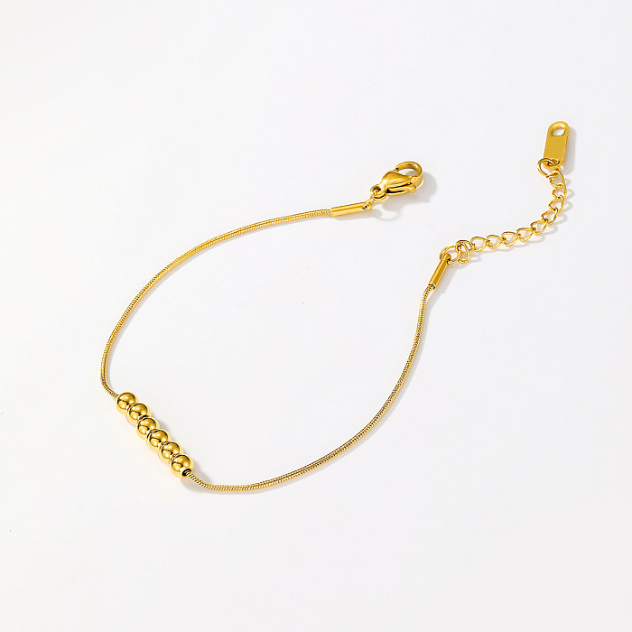 Wholesale Elegant Round Heart Shape Stainless Steel 18K Gold Plated Artificial Diamond Bracelets