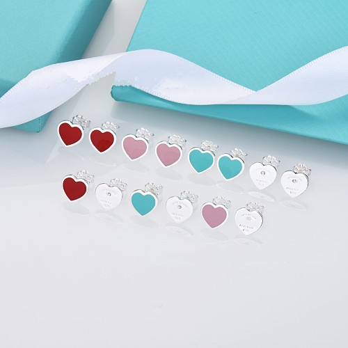 1 Pair Simple Style Heart Shape Stainless Steel  Ear Studs