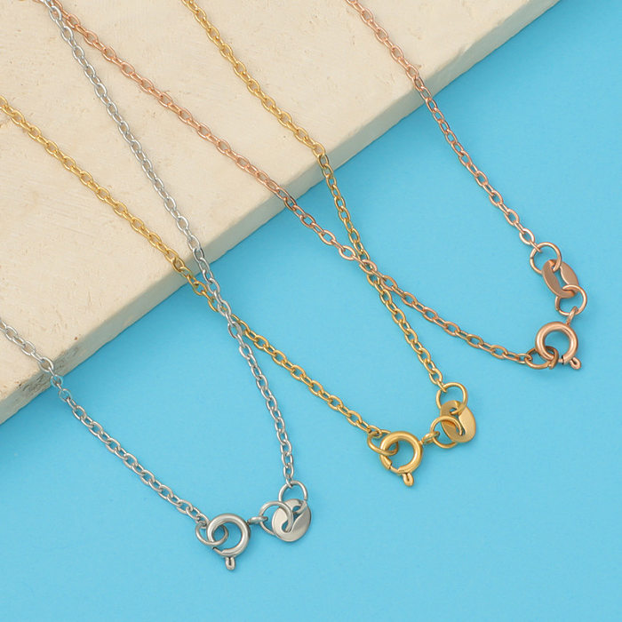 Simple Style Solid Color Stainless Steel  Chain Necklace