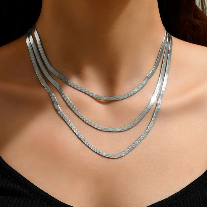Retro Solid Color Stainless Steel Necklace